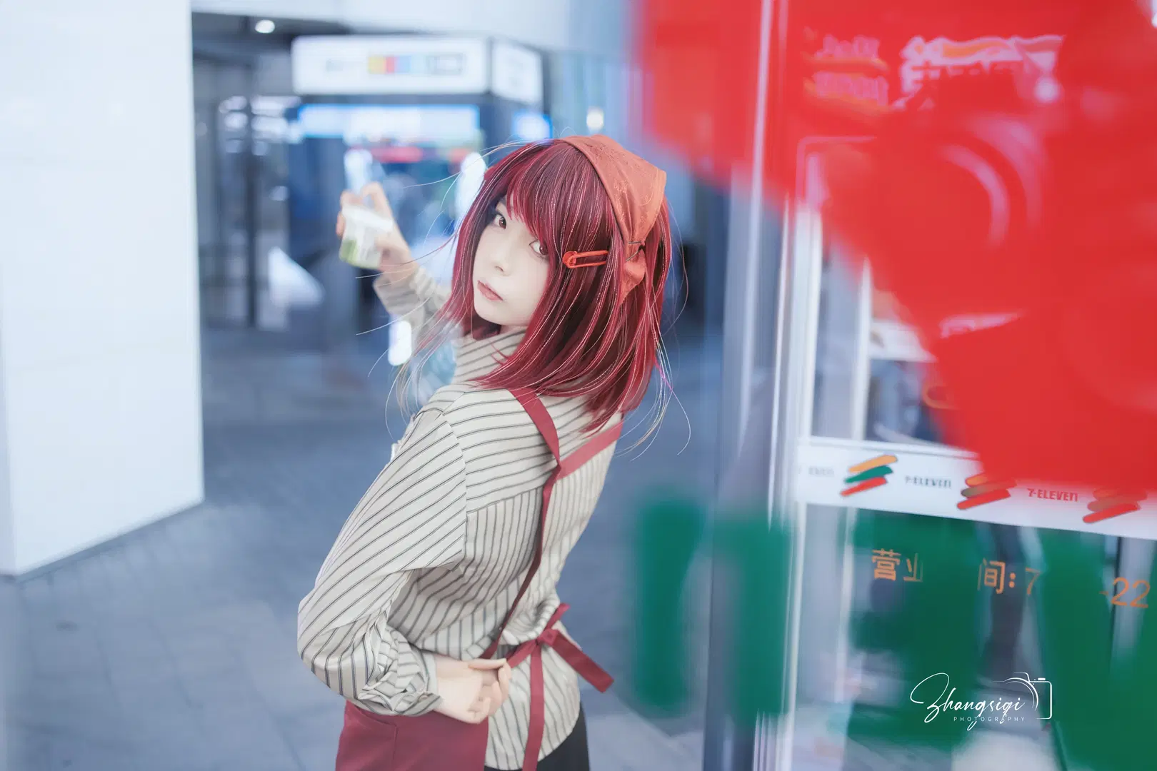 山田さんコスプレ コンビニ裏口の生活感と黒スト制服 - 坏坏孩子琦 - 4枚目