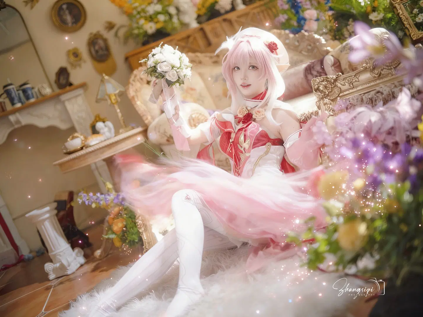 【爱莉希雅cos】崩坏3粉色妖精小姐的午后花园 - 坏坏孩子琦 - 第2张