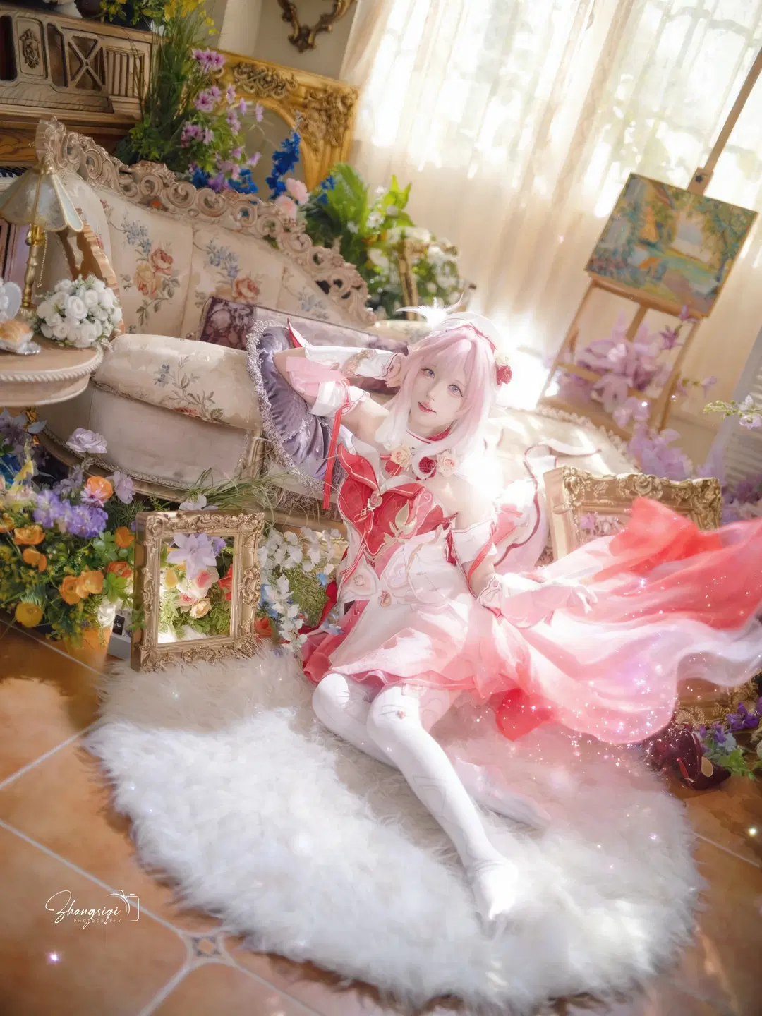 【爱莉希雅cos】崩坏3粉色妖精小姐的午后花园 - 坏坏孩子琦 - 第3张