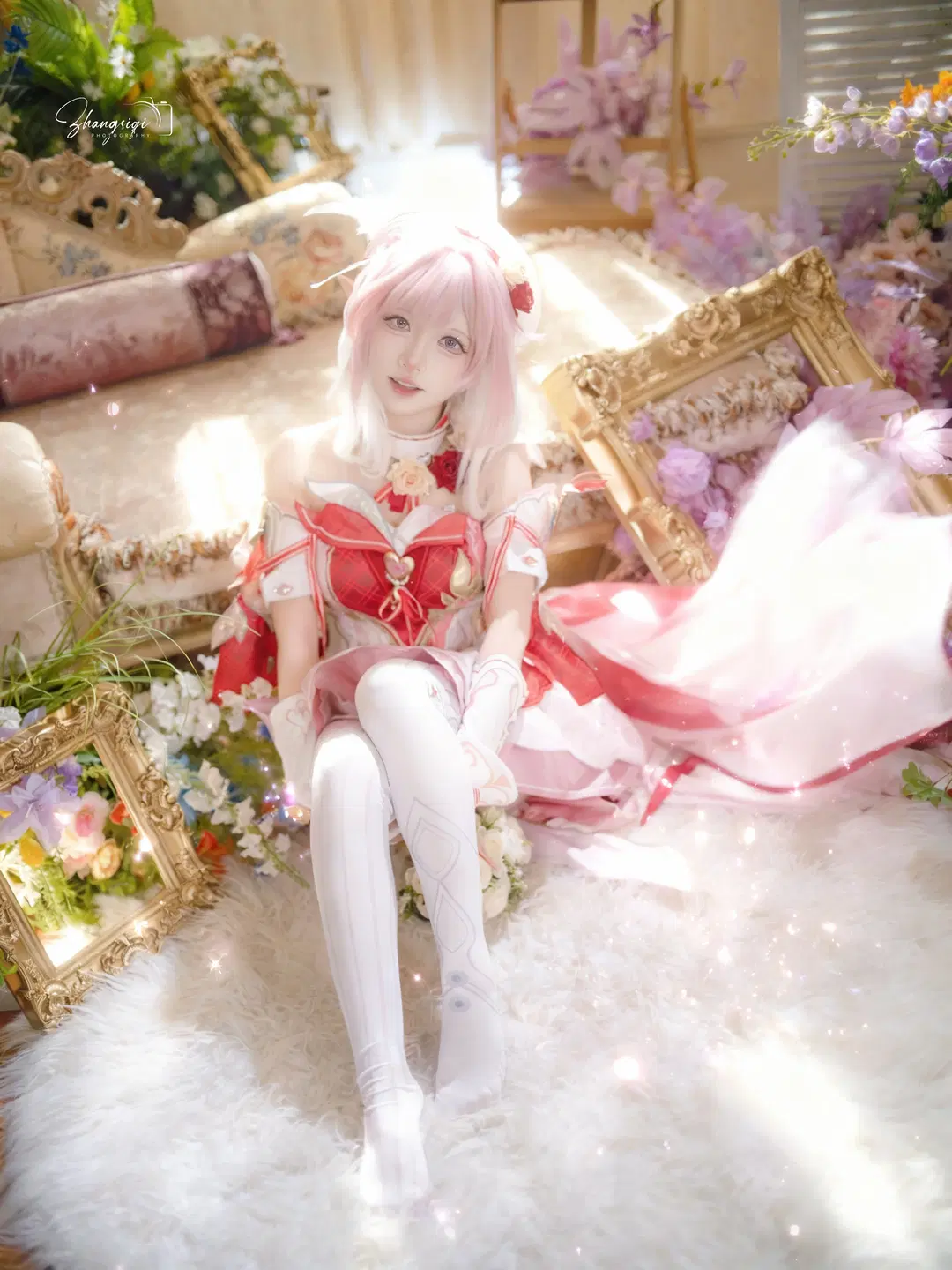 爱莉希雅cos, 崩坏3, 二次元cosplay, 白丝cos, 游戏动漫