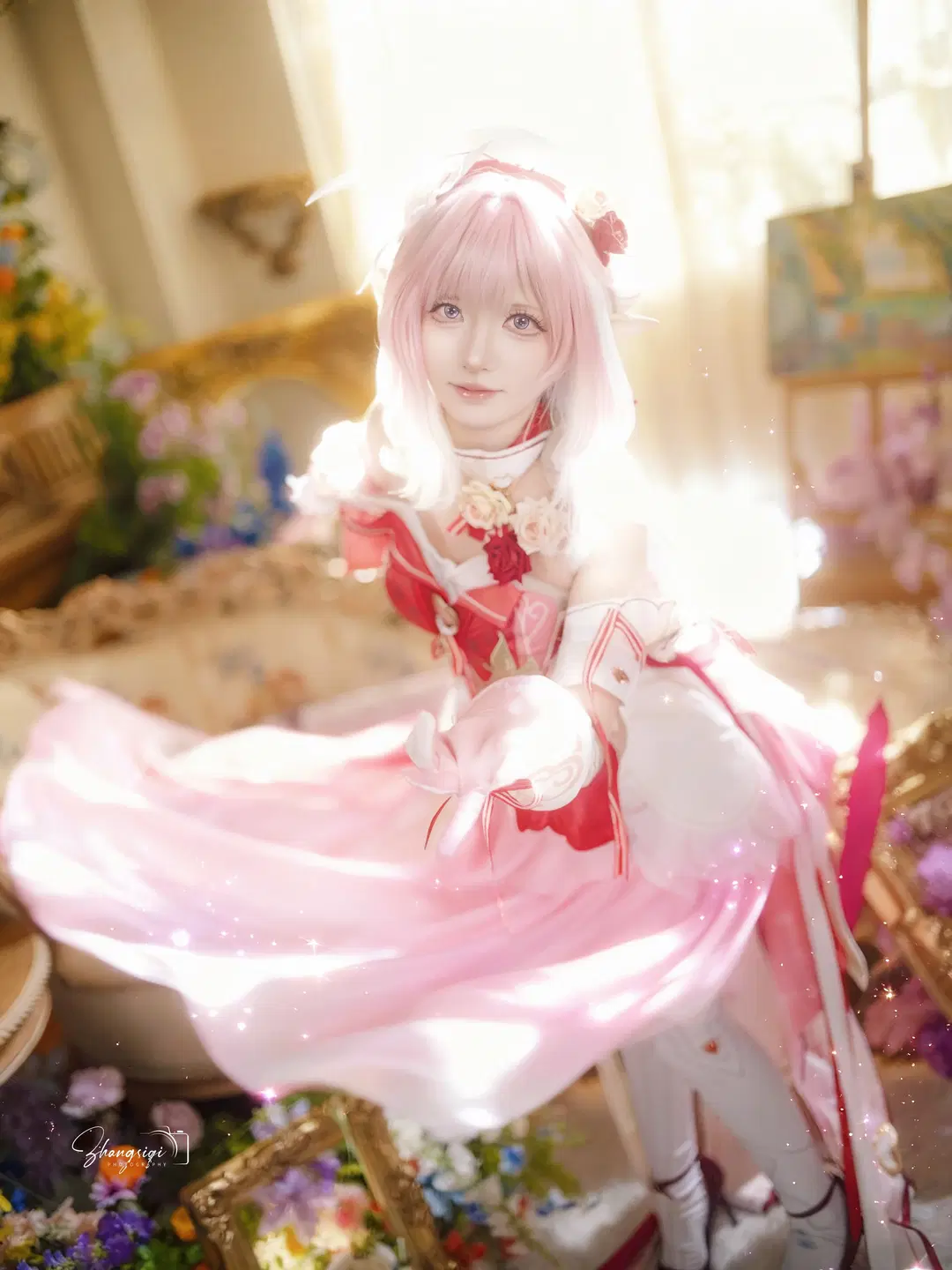 【爱莉希雅cos】粉色阳光下的优雅舞步 - 坏坏孩子琦 - 第2张