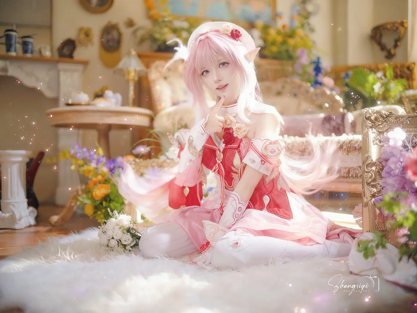 【爱莉希雅cos】粉色阳光下的优雅舞步 - 坏坏孩子琦 - 第6张