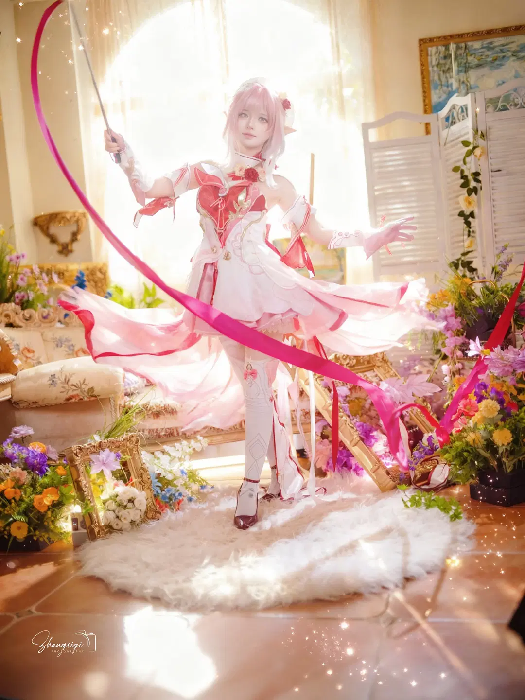 【爱莉希雅cos】粉色阳光下的优雅舞步 - 坏坏孩子琦 - 第7张