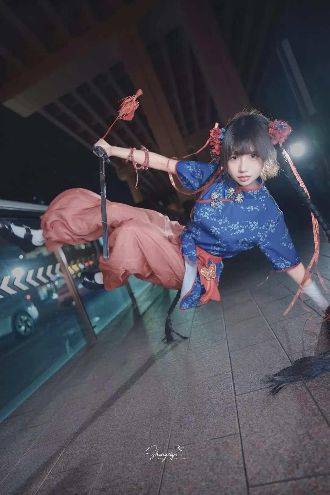 夜景ポートレート, 中華風コスプレ, 中華娘, 師妹, 武侠風