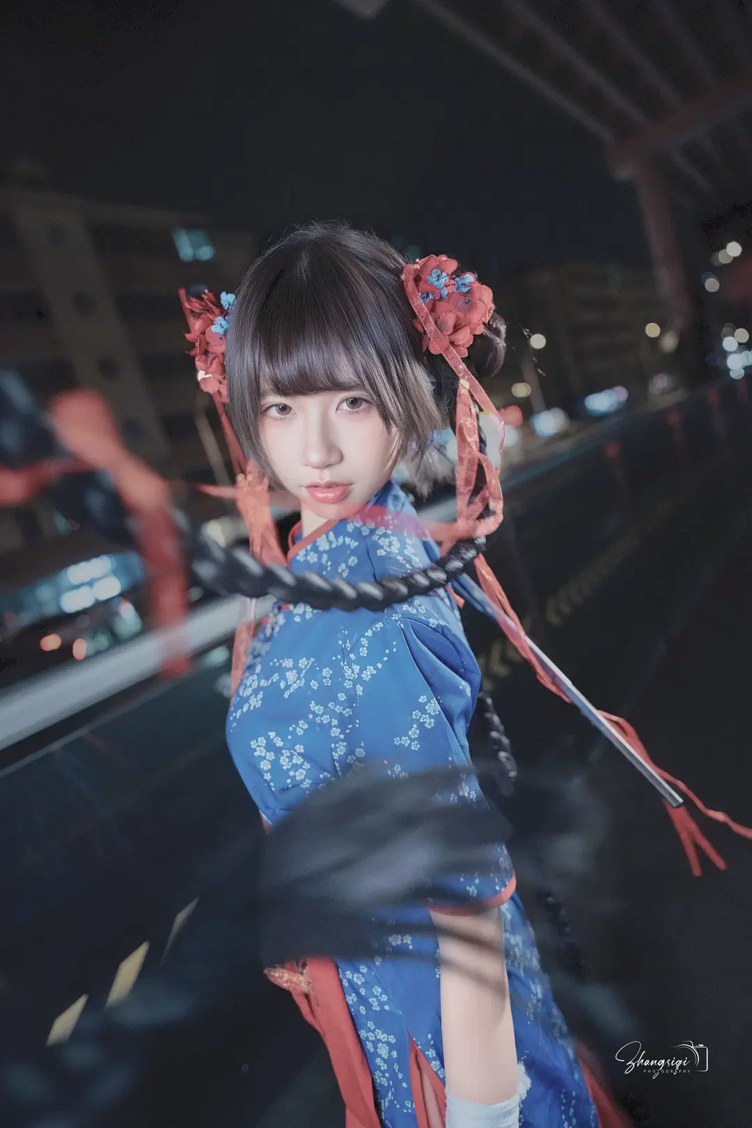 中華娘×武侠風の夜景ロケ撮影：下山した小師妹の都会紀行 - 坏坏孩子琦 - 3枚目