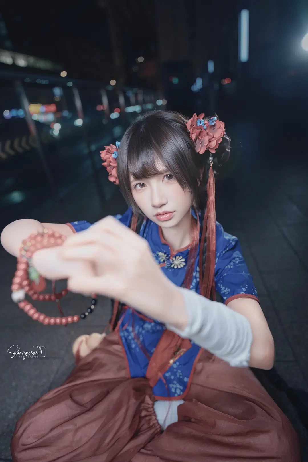 中華娘×武侠風の夜景ロケ撮影：下山した小師妹の都会紀行 - 坏坏孩子琦 - 5枚目