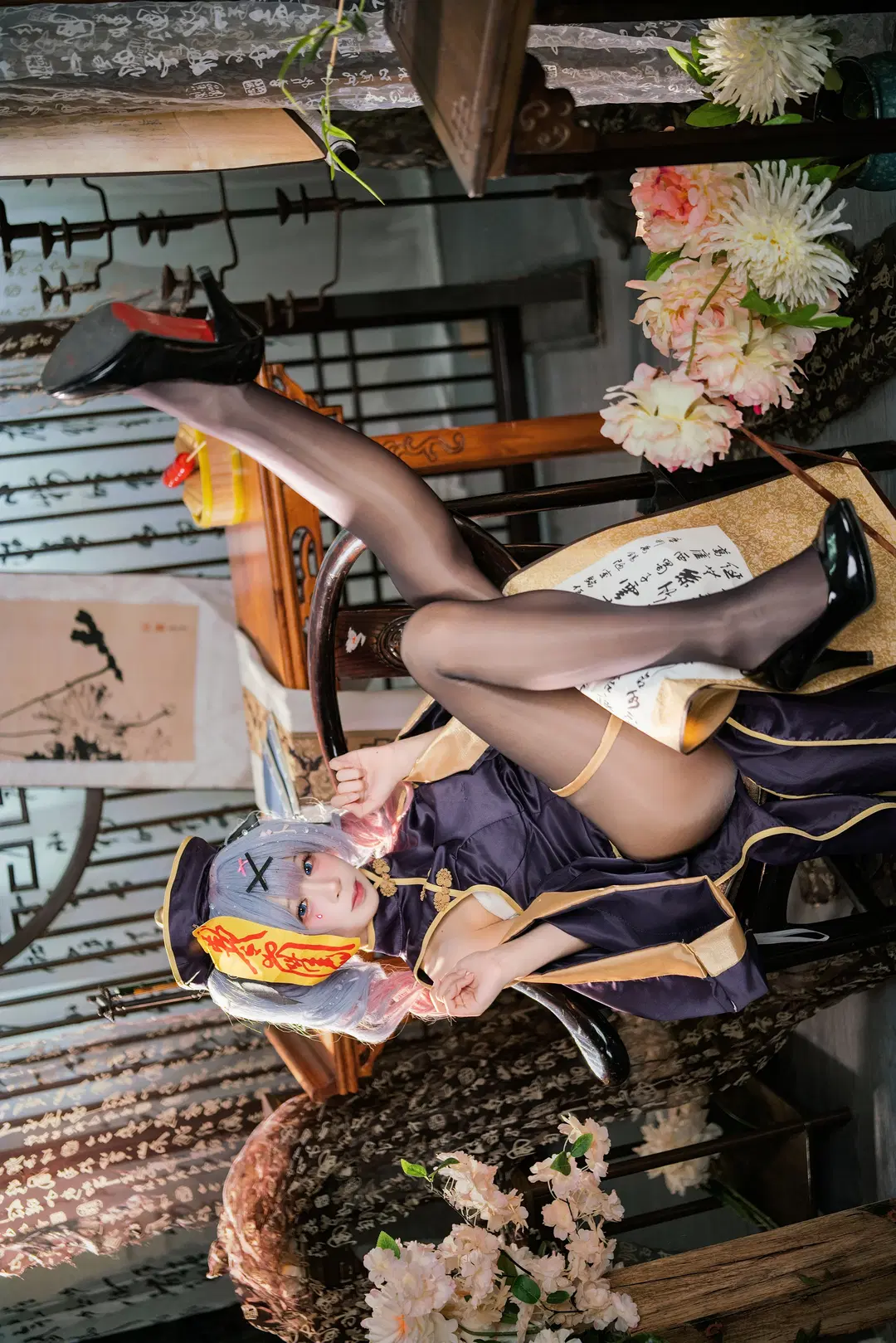 【Hatsune Miku Cosplay】Chinese-Style Horror Rabbit Hole Little Zombie: Stockings & Classical Aesthetic by 爱用富士的牛牛 - Image 3