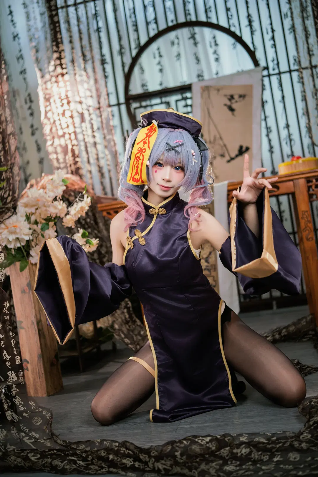 【Hatsune Miku Cosplay】Chinese-Style Horror Rabbit Hole Little Zombie: Stockings & Classical Aesthetic by 爱用富士的牛牛 - Image 4