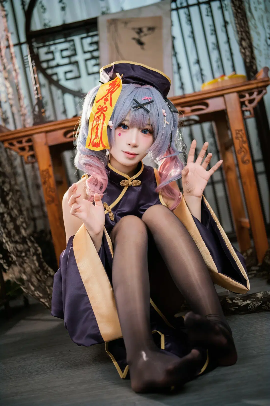 【Hatsune Miku Cosplay】Chinese-Style Horror Rabbit Hole Little Zombie: Stockings & Classical Aesthetic by 爱用富士的牛牛 - Image 5