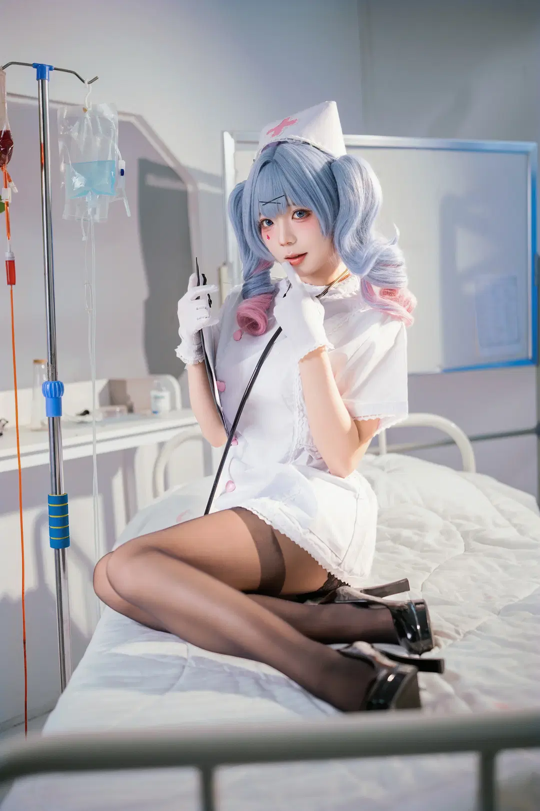 Rabbit Hole, Hatsune Miku Cosplay, Twintails, Nurse cosplay, Stockings