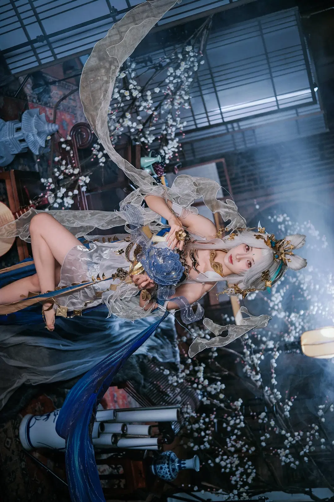 【嫦娥cos】王者荣耀落星盏，蓝白轻纱如梦似幻 - 爱用富士的牛牛 - 第3张