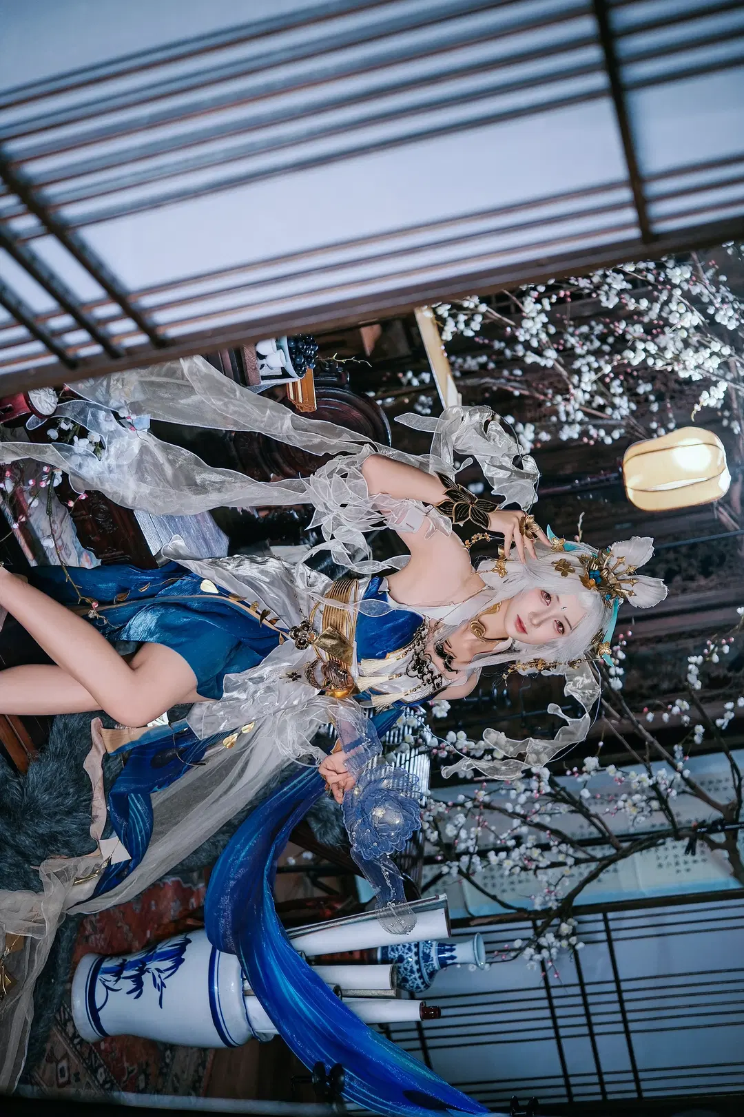 【嫦娥 コスプレ】『オナー・オブ・キングス』嫦娥「落星盞」：清冷と華麗が織りなす幻想美 - 爱用富士的牛牛 - 6枚目