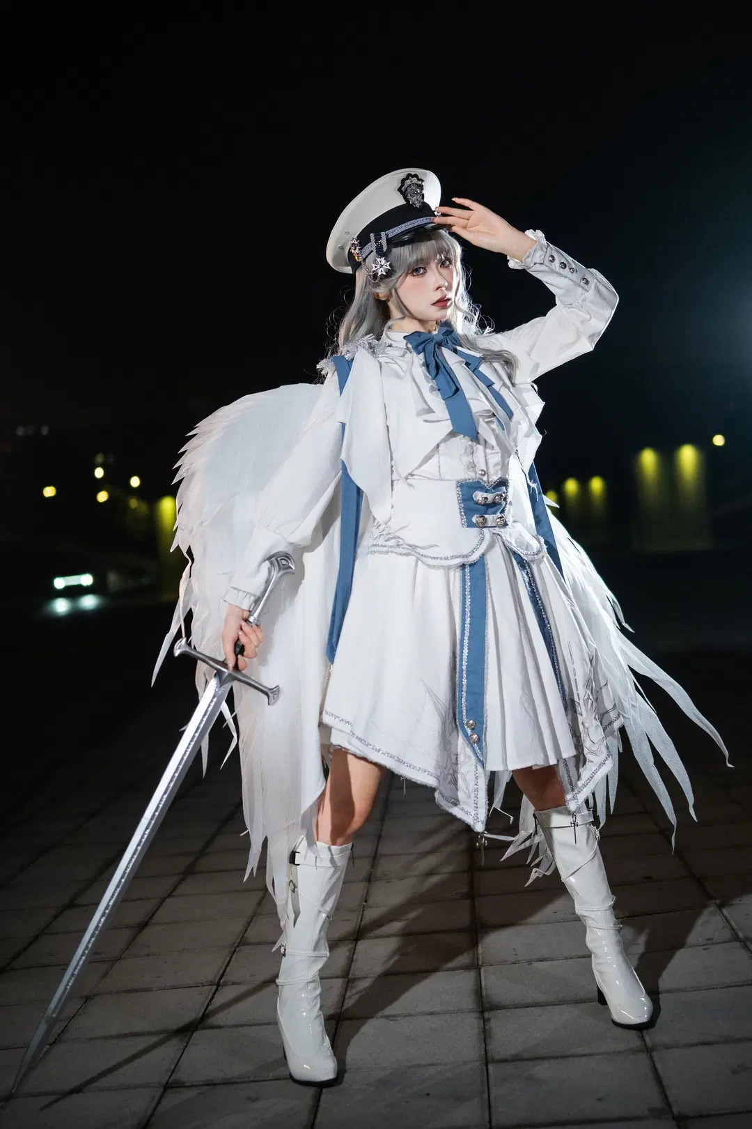 cosplay, Maiden Tyrant, Night photography, Military-style Lolita, Military Lolita Punk