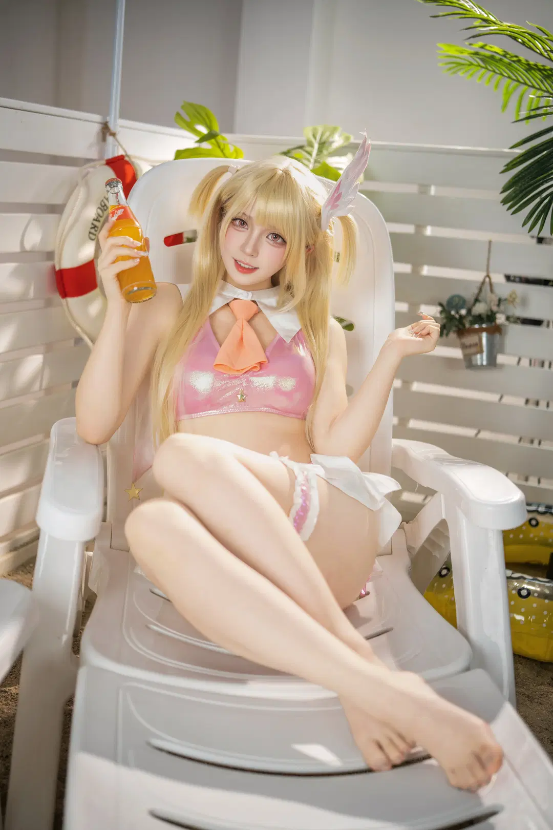 泳装cosplay, FGO, 室内棚拍, 丝袜cos, 魔法少女伊莉雅cos