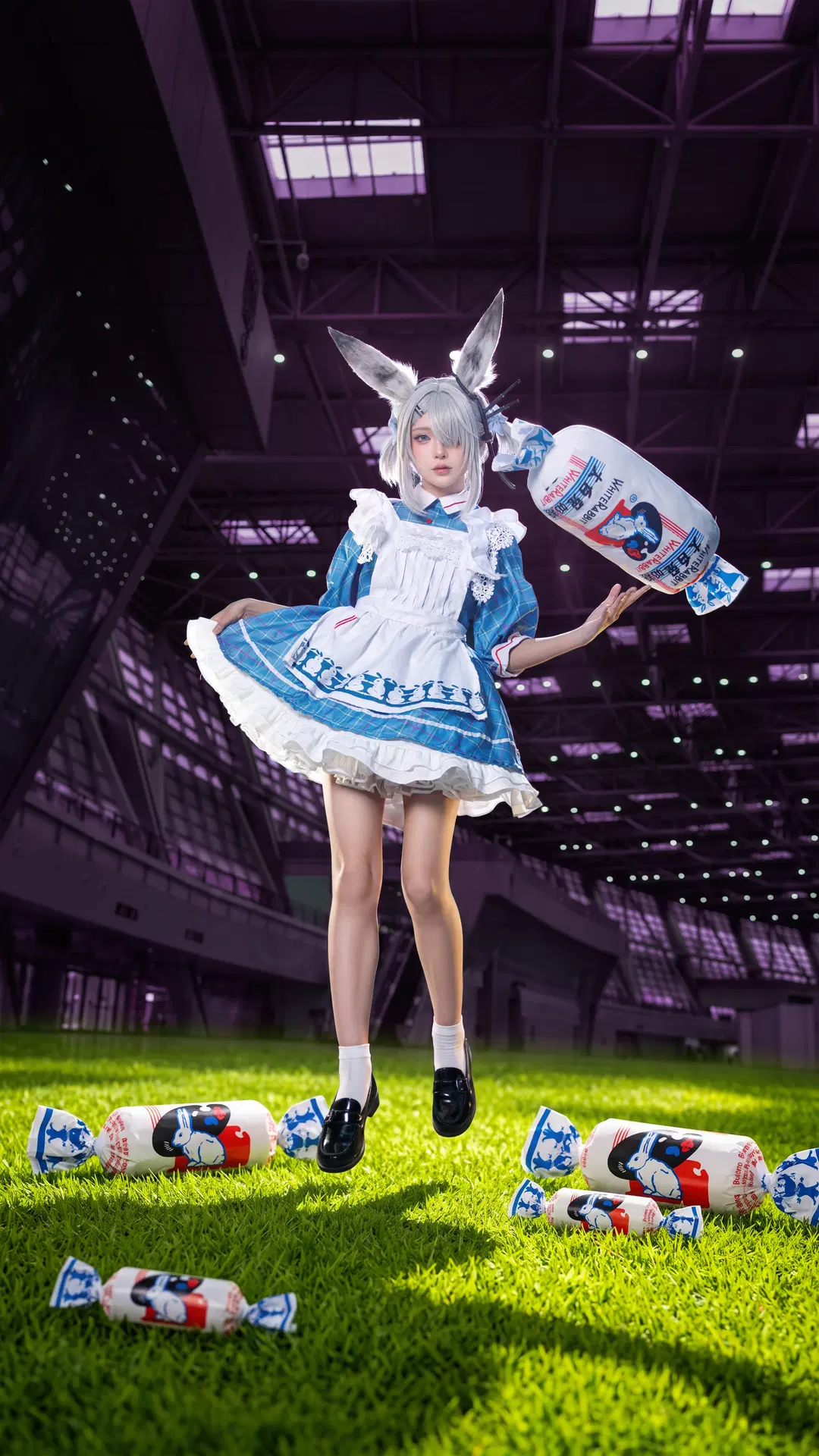 二次元撮影, アークナイツ, メイドコスプレ, フロストノヴァ コスプレ, うさぎドロップ