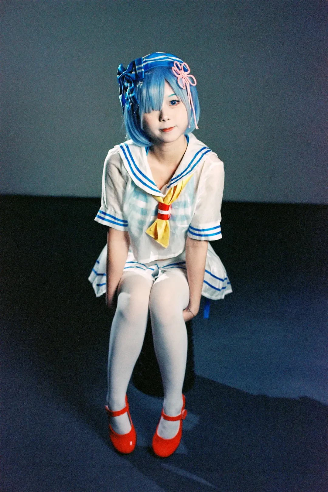 イベント写真, レム コスプレ, Re:ゼロから始める異世界生活, 白ストッキング, 期限切れフィルム - 7枚目