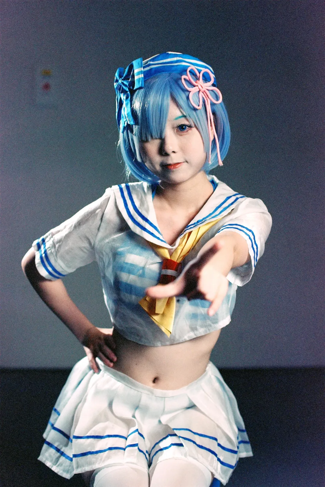 イベント写真, レム コスプレ, Re:ゼロから始める異世界生活, 白ストッキング, 期限切れフィルム - 8枚目