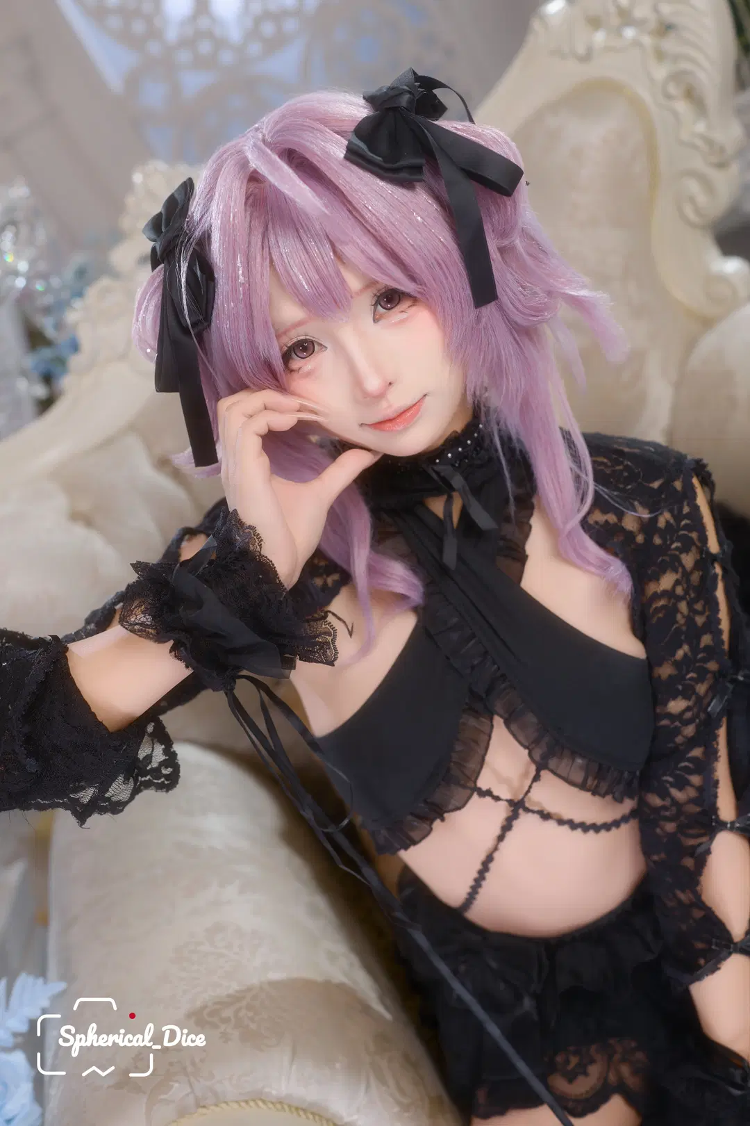 【莉贝雷利奥cos】NIKKE胜利女神妮姬梦境湖暗黑蕾丝写真 - 圆形骰子 - 第3张