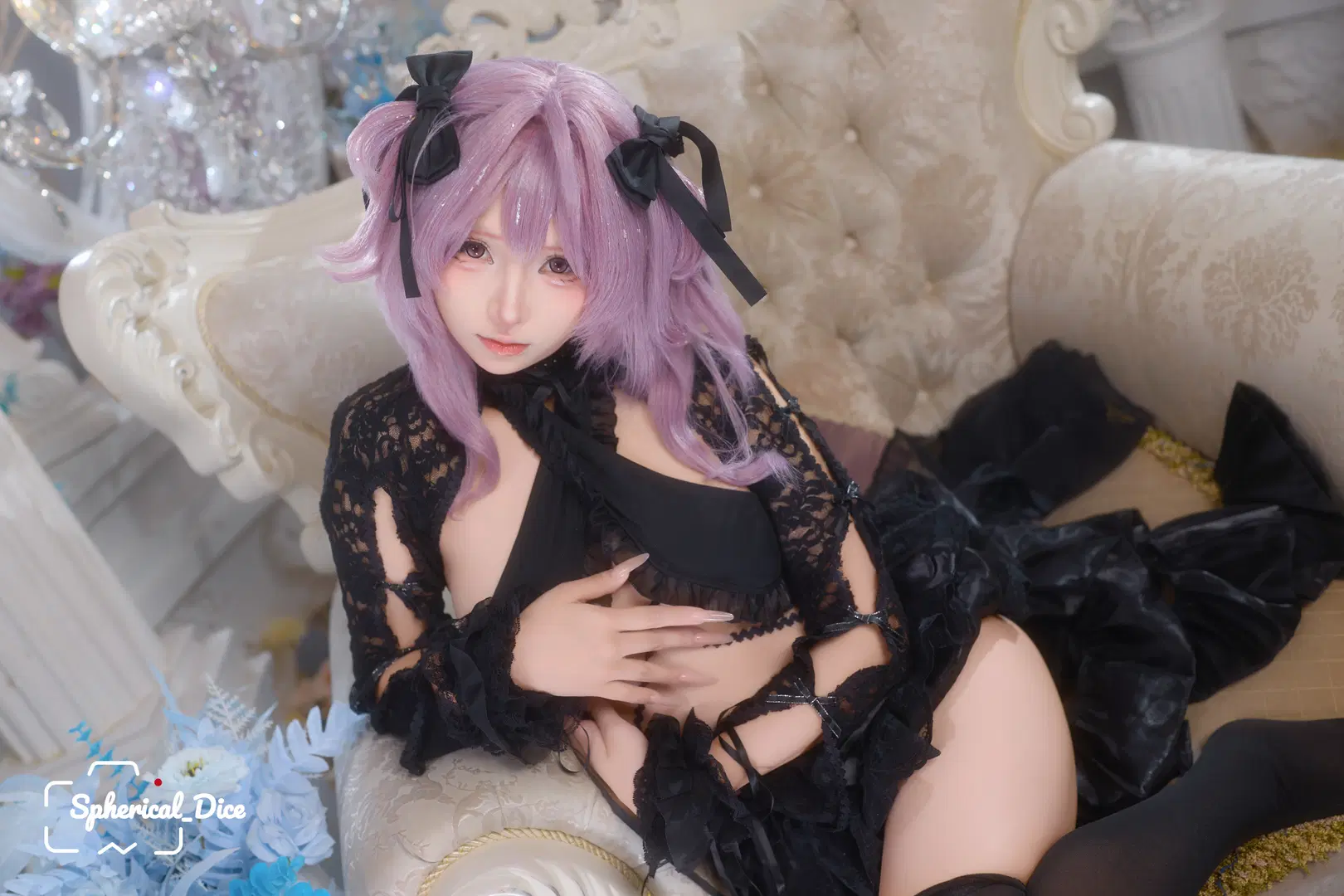 【莉贝雷利奥cos】NIKKE胜利女神妮姬梦境湖暗黑蕾丝写真 - 圆形骰子 - 第4张