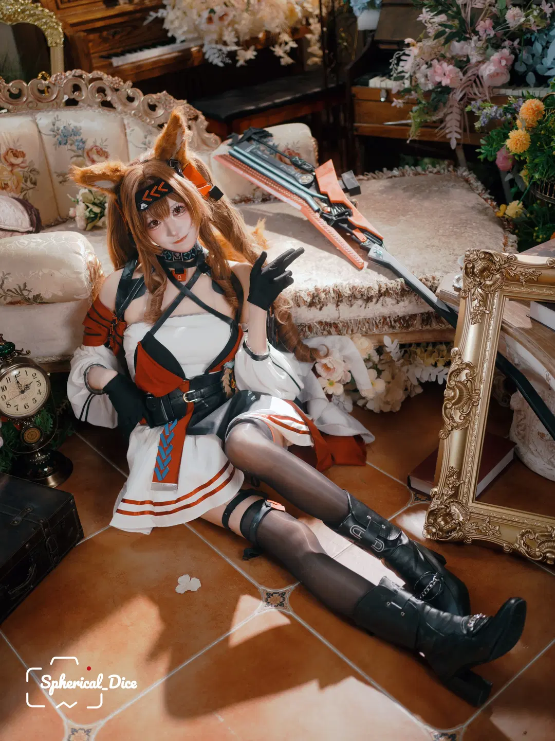 cos正片, 明日方舟, 复古风摄影, 安洁莉娜cos, 丝袜