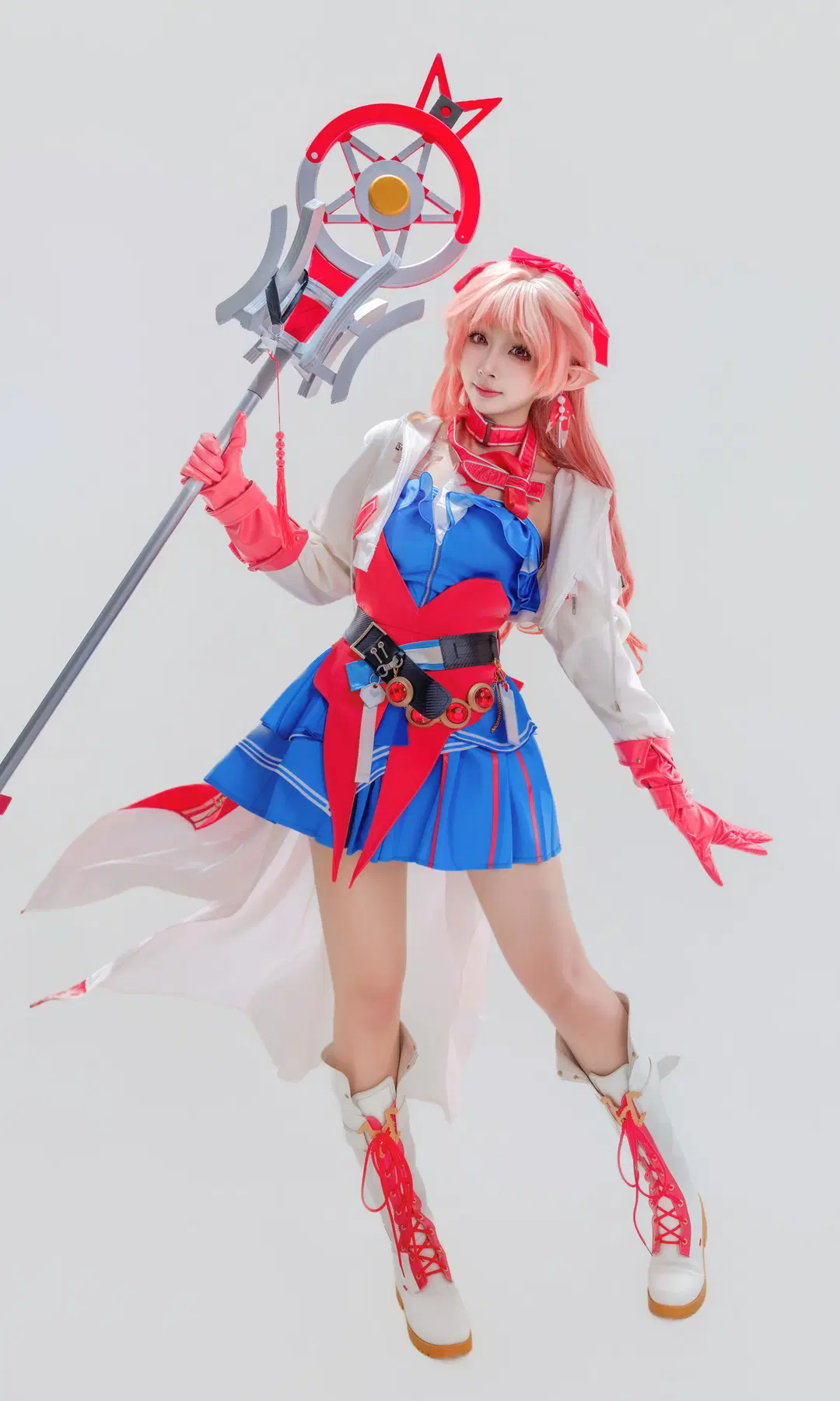 【遥cos】明日方舟里的粉色精灵，手持法杖与麦克风 - 面包脑袋 - 第3张
