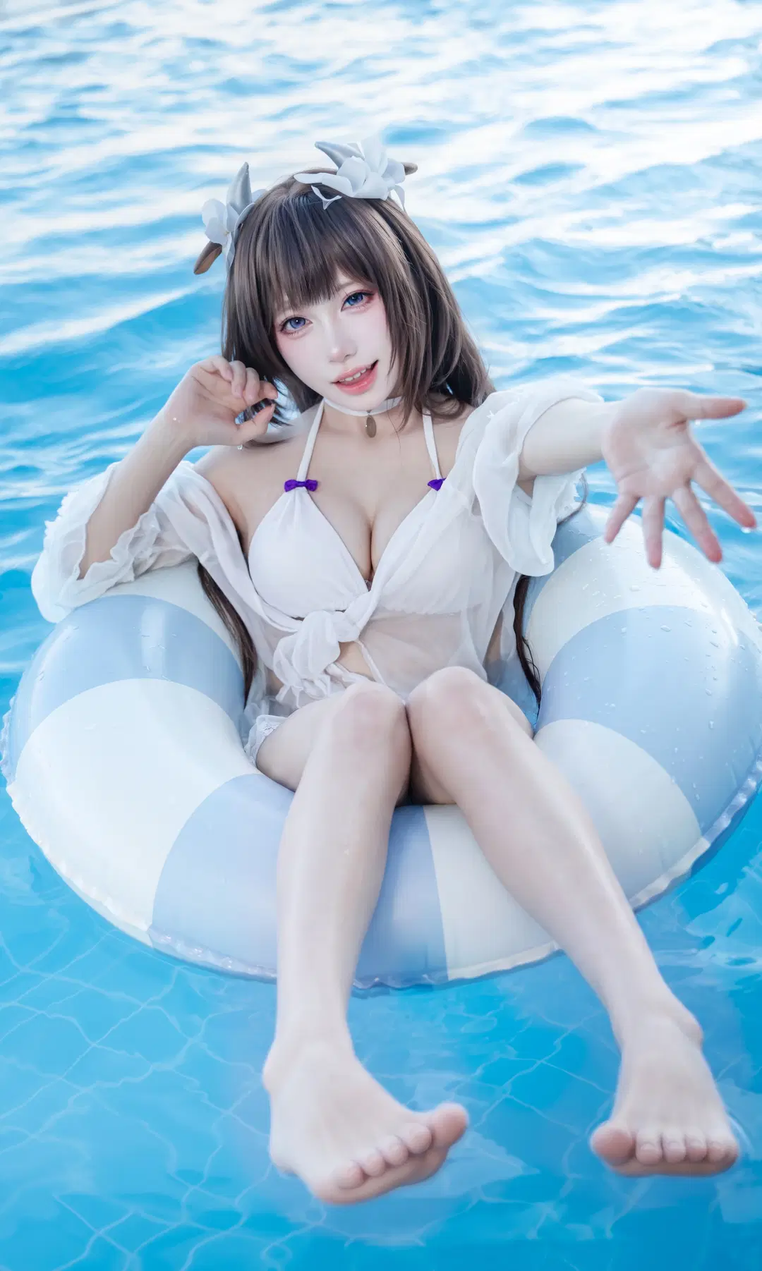二次元摄影, 碧蓝航线, 泳装cos, 夏日泳池, 㭴野cos