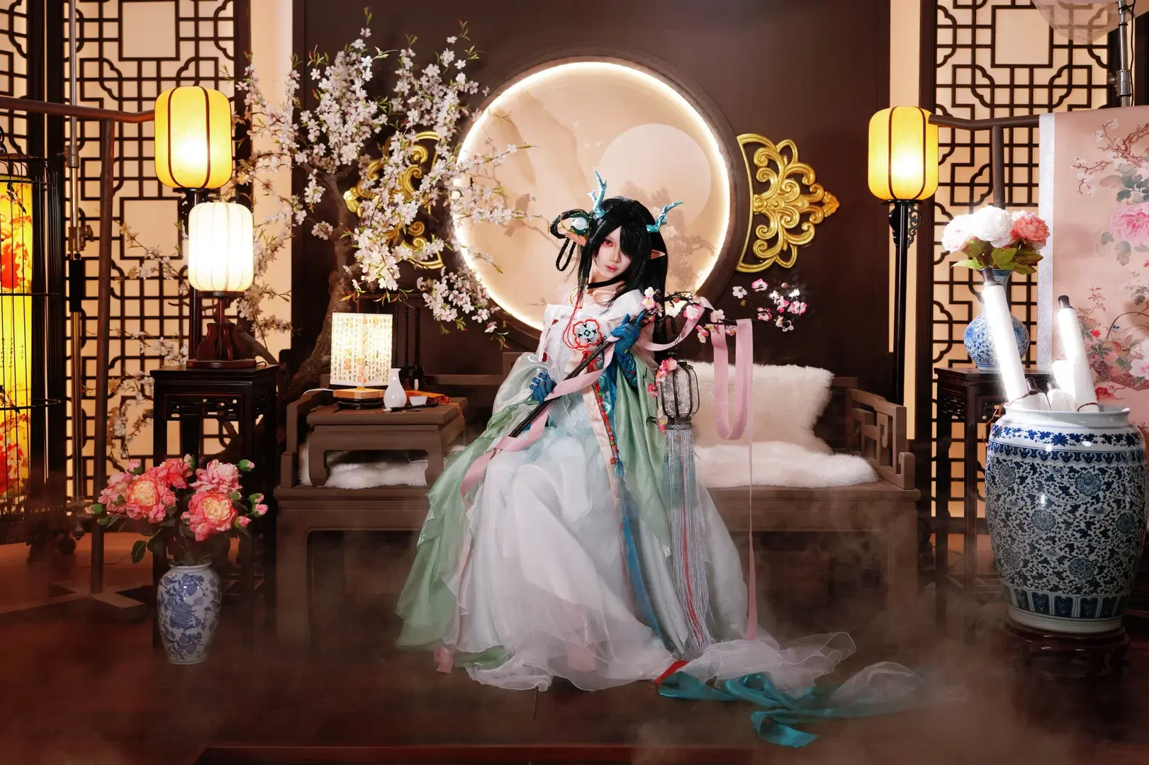 【夕cos】明日方舟青玉硯，在古風佈景中執筆繪山水 - 一只测光表 - 第9張