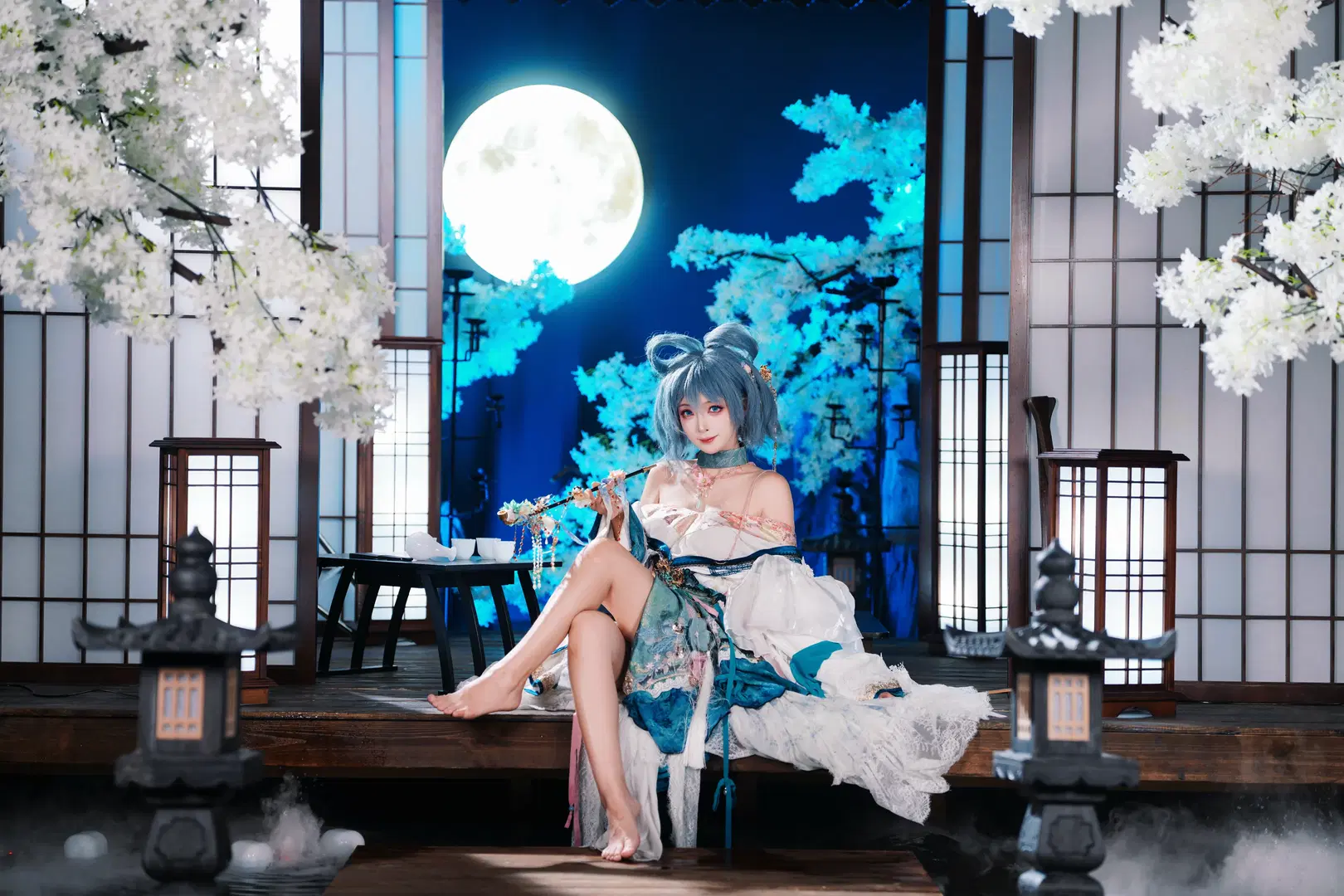 东方project, 和风cos, 东方, 霍青娥cos, 月夜正片