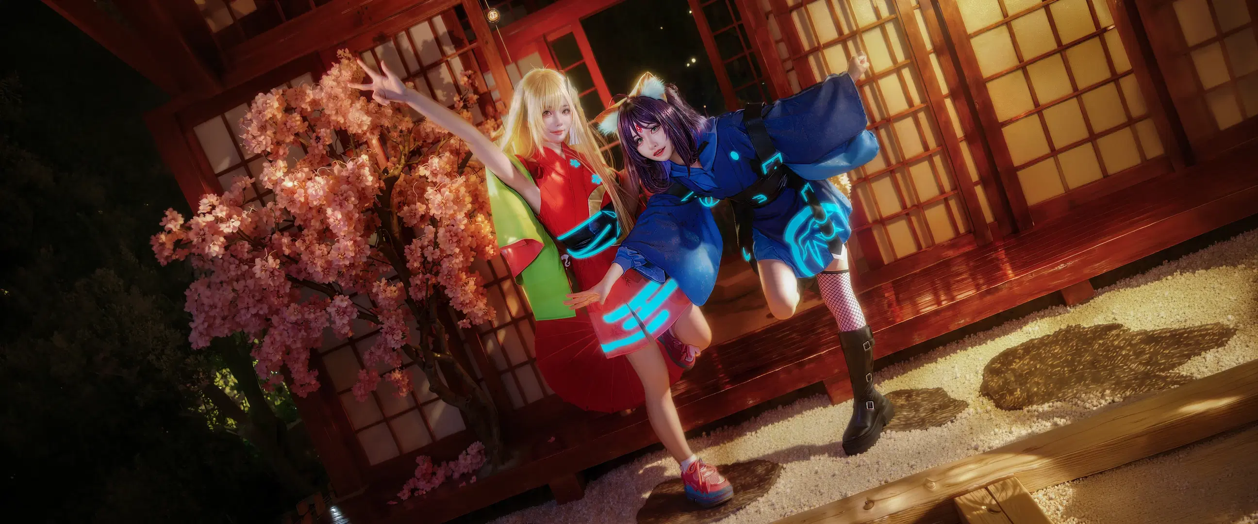 【彩葉コスプレ】超かぐや姫！ サイバーネオンと和風が交錯する夜間撮影記録 - 店长DD - 3枚目