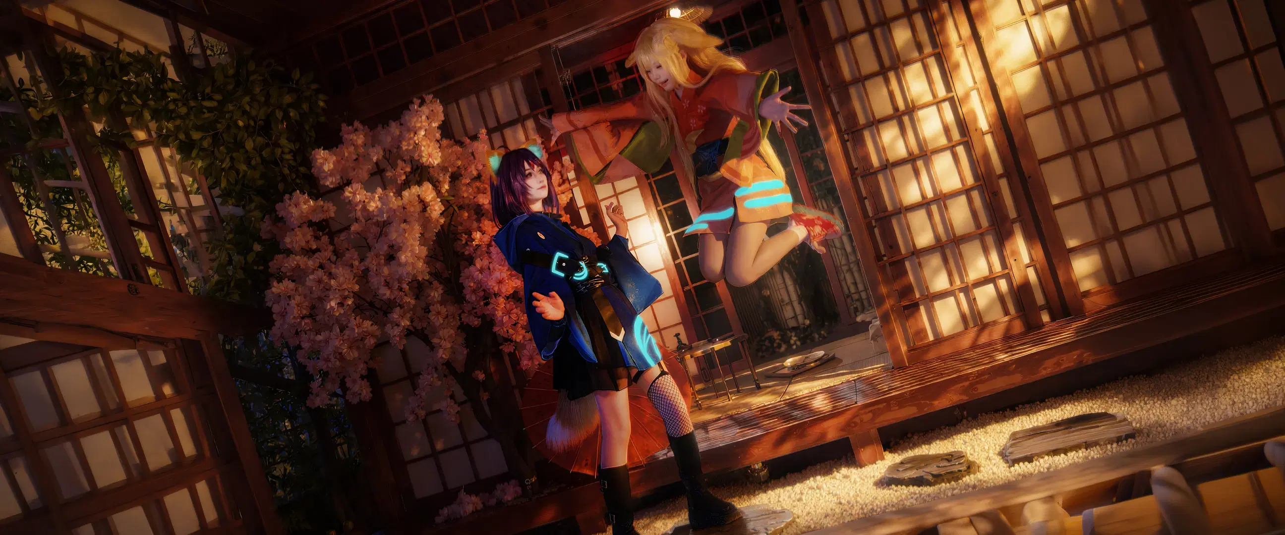 【彩葉コスプレ】超かぐや姫！ サイバーネオンと和風が交錯する夜間撮影記録 - 店长DD - 4枚目