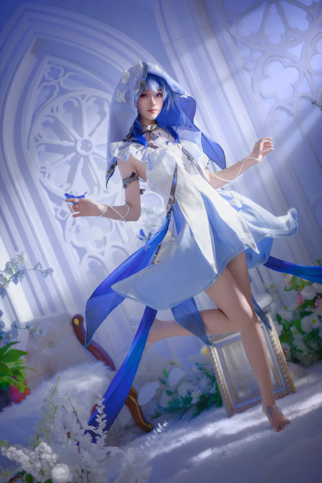 鳴潮, 守岸人cos, 二次元cos, 藍白系唯美攝影, 透明高跟 - 第2張