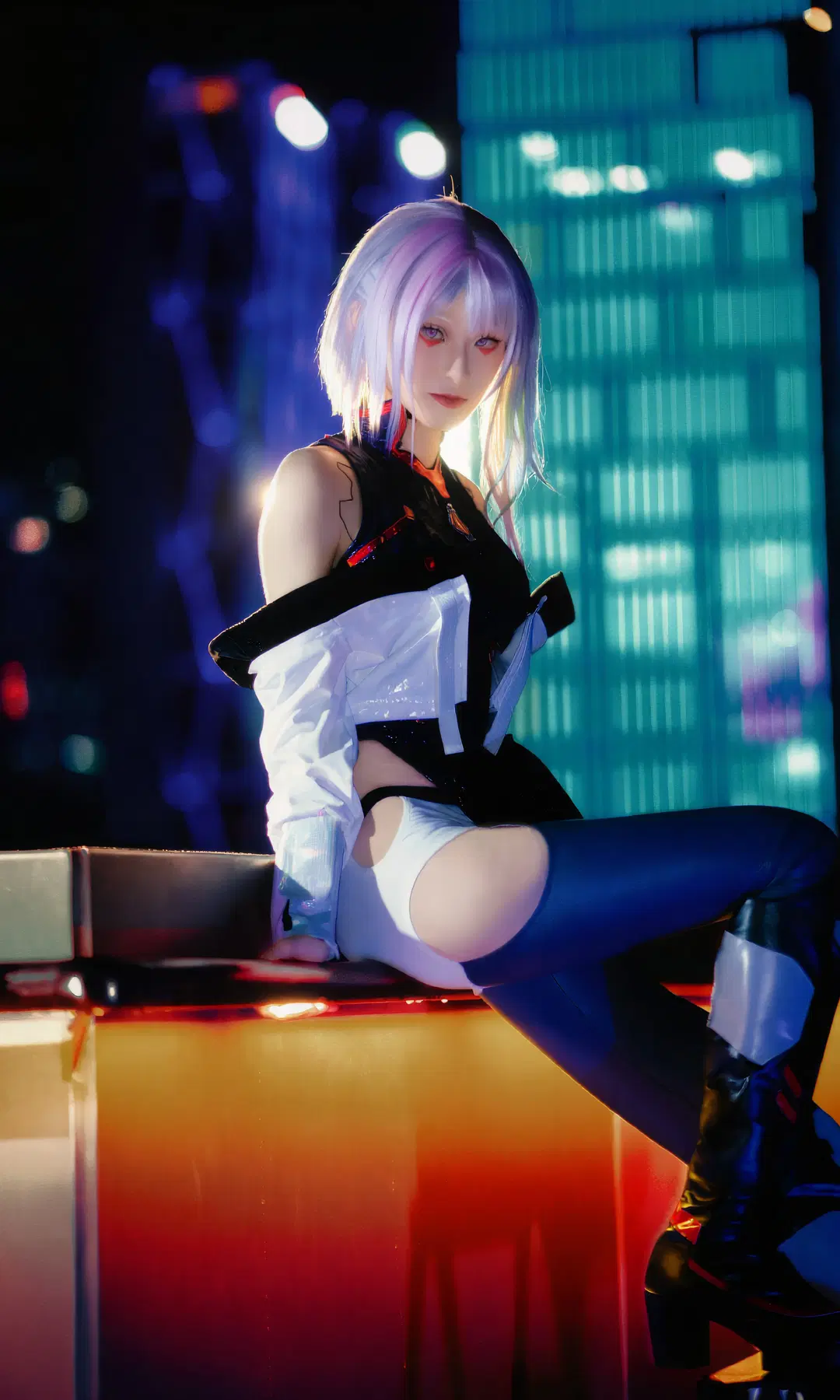 cosplay, 夜景人像, 露西cos, 赛博朋克边缘行者, 赛博朋克2077