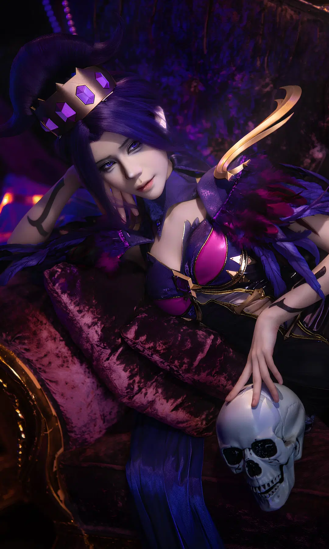 【Miyue cosplay】Honor of Kings Dark Queen Descends: A Gorgeous Collision of Wine Glass and Skull by 店长DD - Image 3