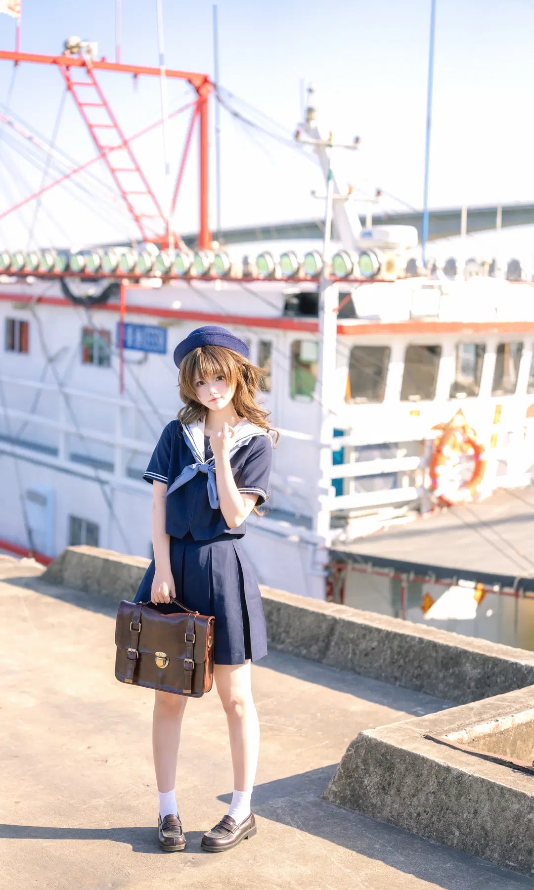 Sailor Suit Photoshoot at the Sunny Pier by 天枰君 - Image 6