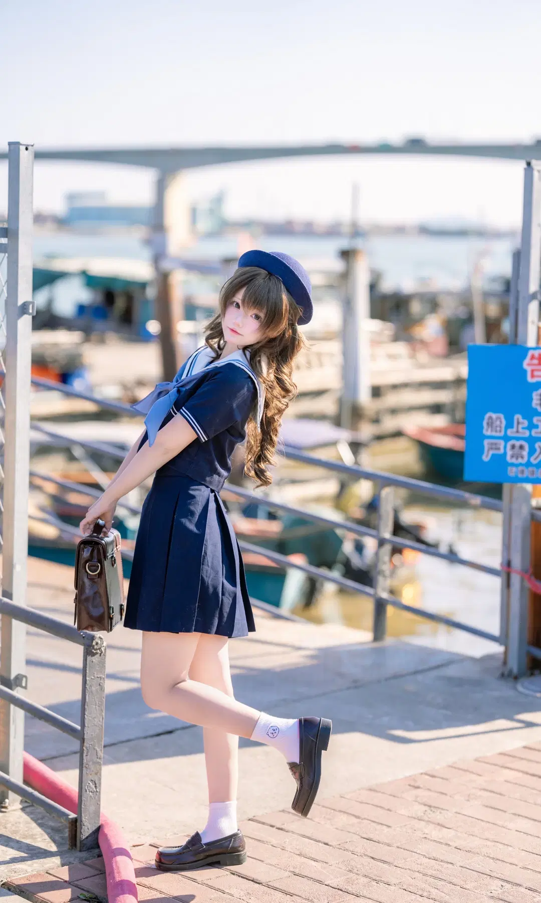 Sailor Suit Photoshoot at the Sunny Pier by 天枰君 - Image 8