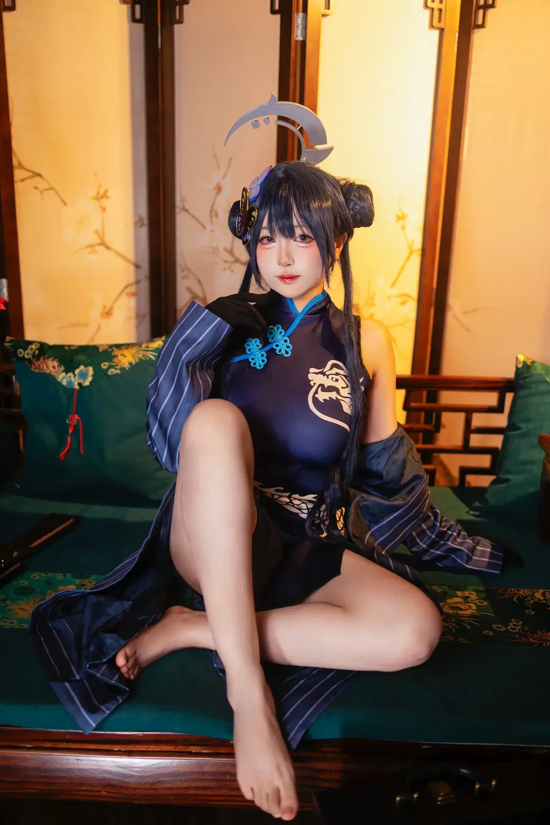 妃咲cos, 碧蓝档案, 旗袍cosplay, 中式复古, cos分享