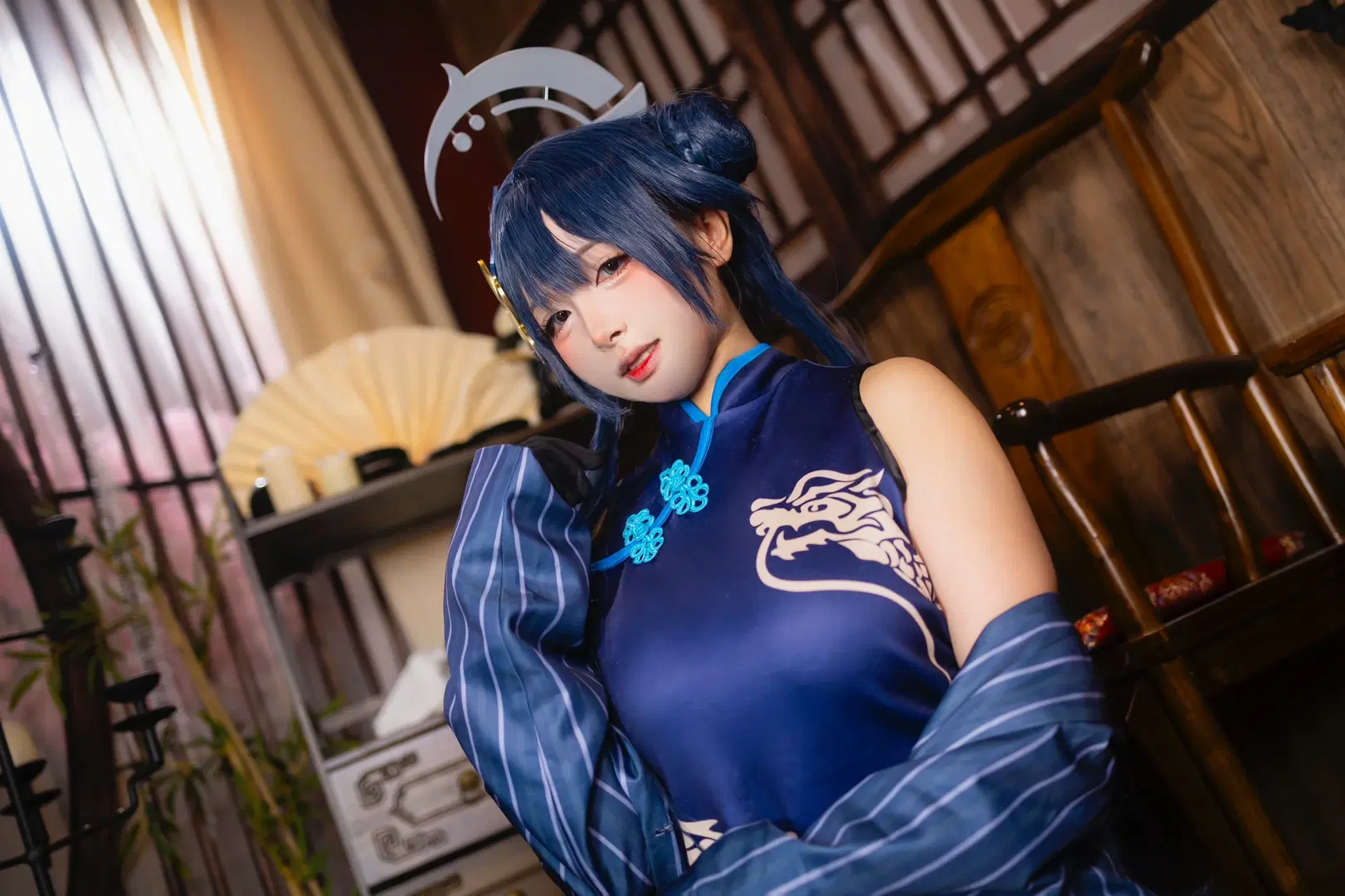 [Misaki cosplay] Blue Archive: A Chinese retro Studio Shoot Experience in Cheongsam by 忧郁的芒果酱 - Image 3