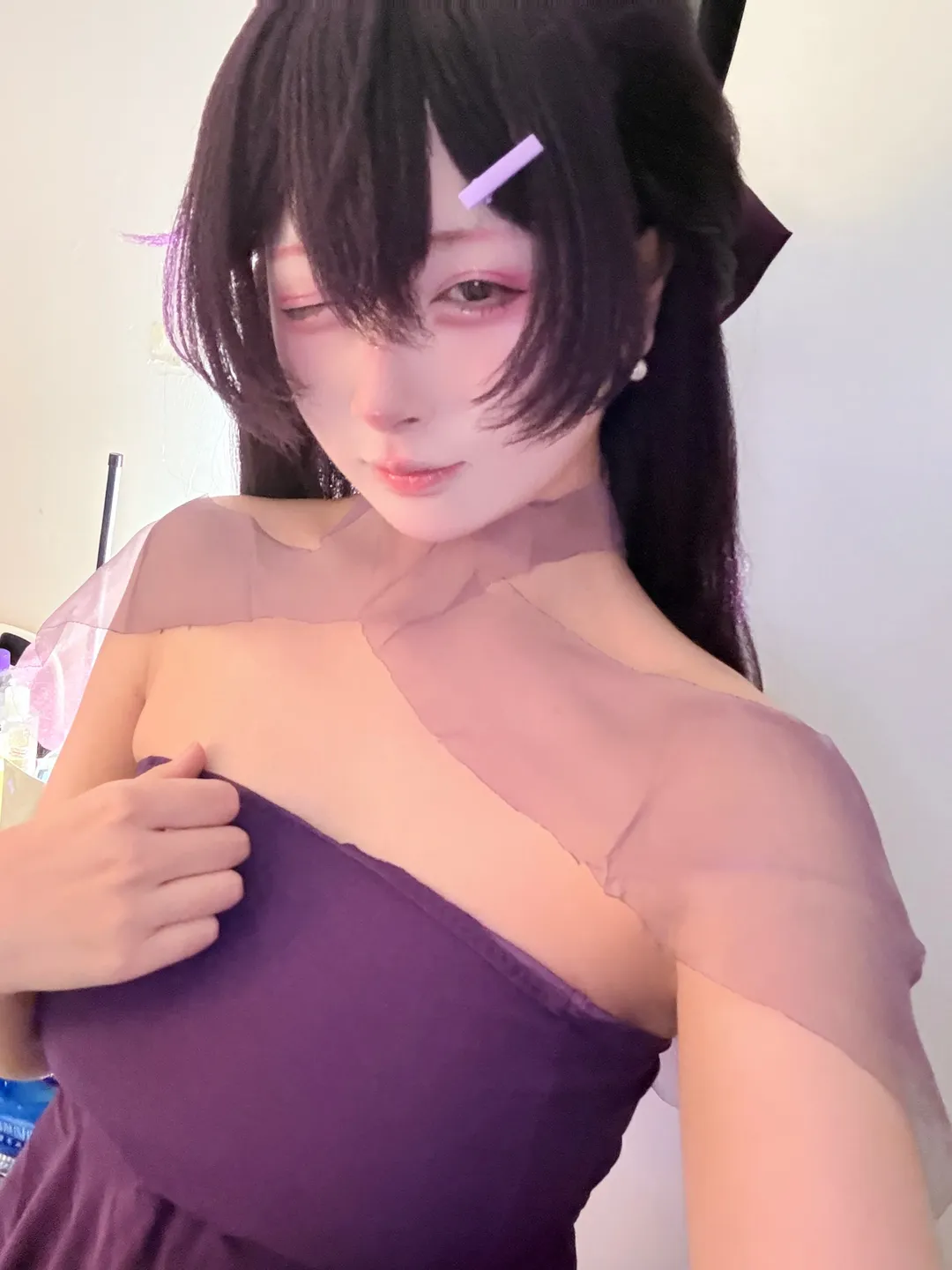 cosplay, 蔚蓝档案, 二次元还原, 紫色连衣裙, 伊草遥香cos