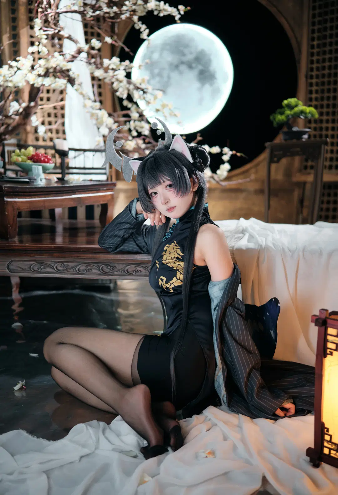 Blue Archive, Misaki cosplay, Qipao, Ancient style cosplay, Stockings