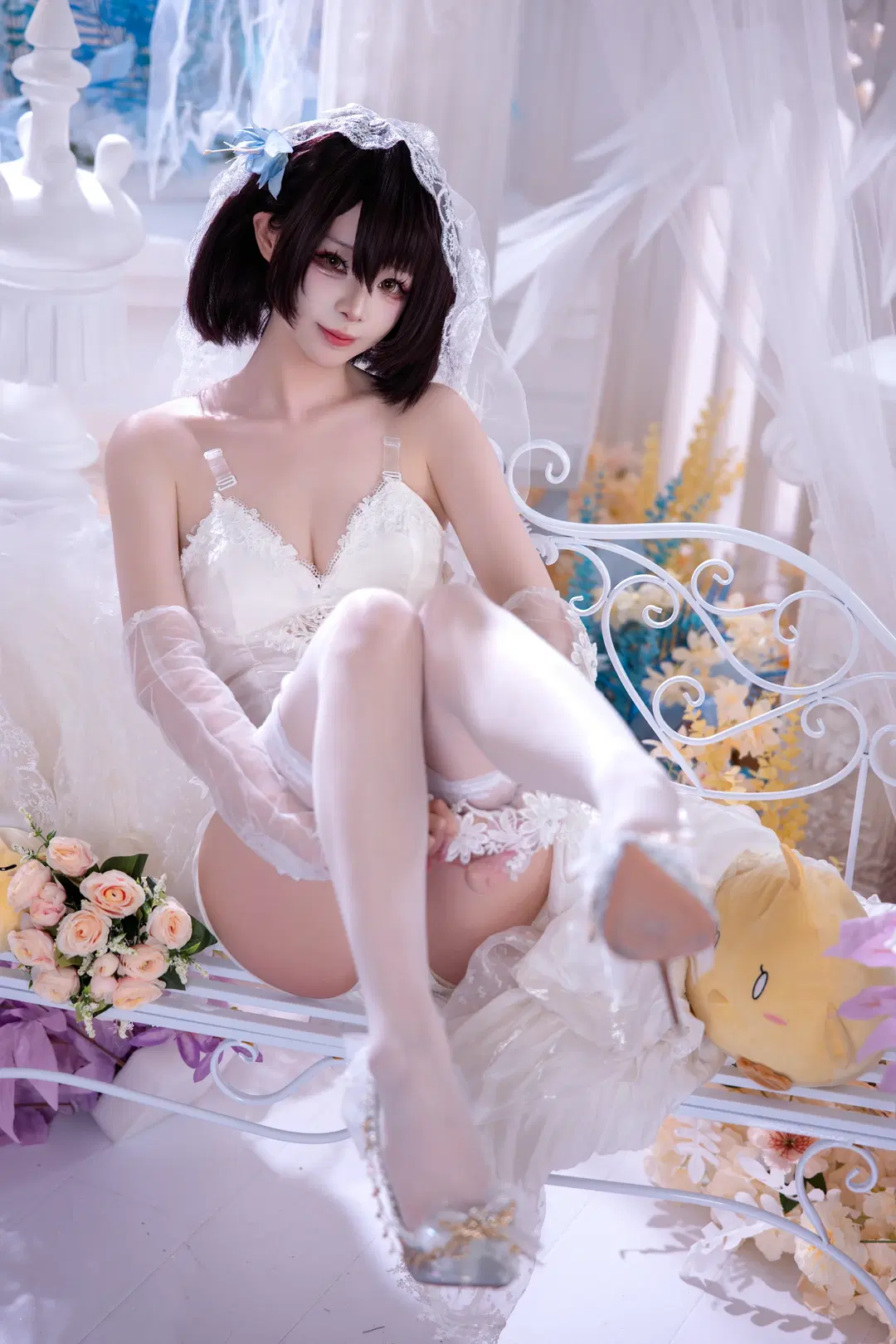碧蓝航线, 花嫁cos, 精灵耳cos, 白色丝袜, 巴尔的摩cos