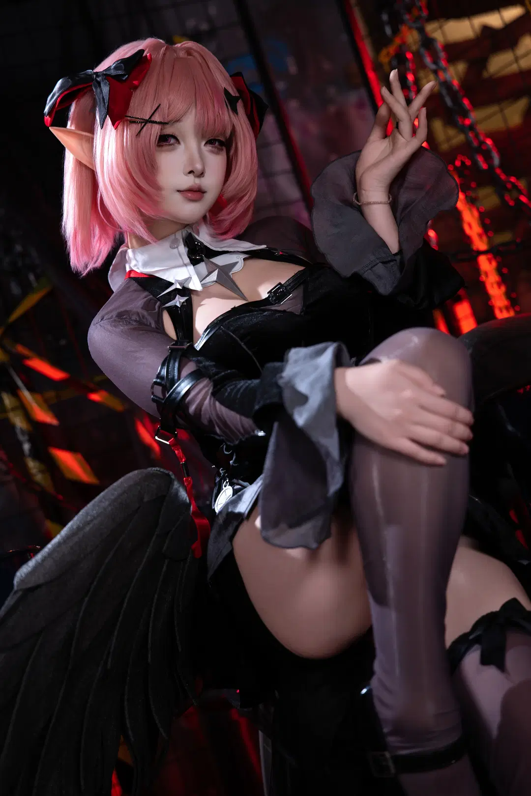 絕區零, cosplay, 黑絲, 蕾米埃爾cos, 暗黑工業風