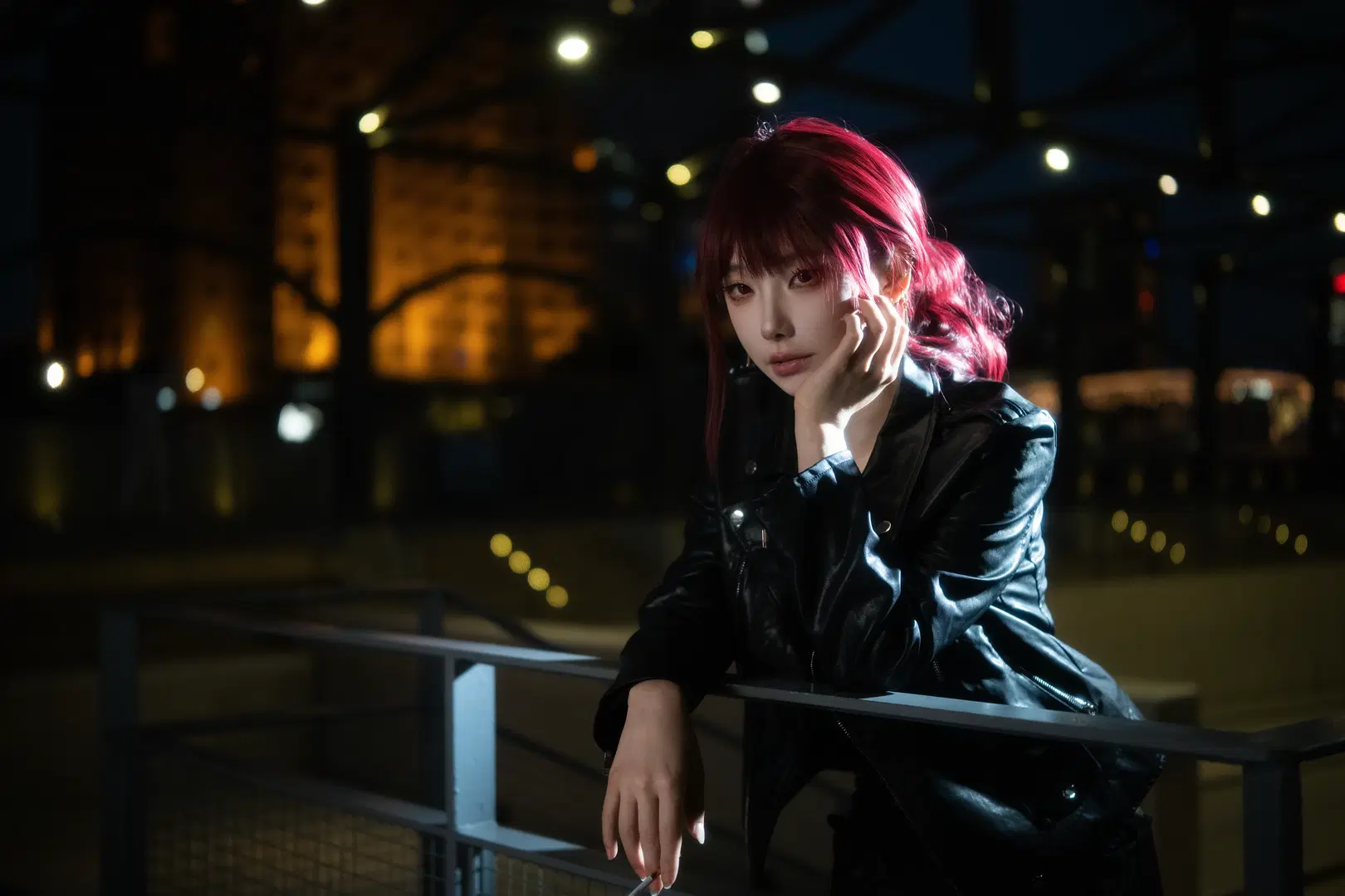 [Ms. Tayama cosplay] Smoking Behind the Supermarket: Casual Street style Under the Night Sky by KomikadoYUC - Image 6