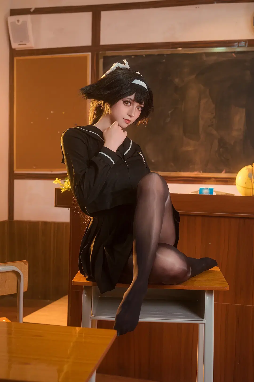 cosplay, 碧蓝航线, 黑丝, jk制服, 高雄cos