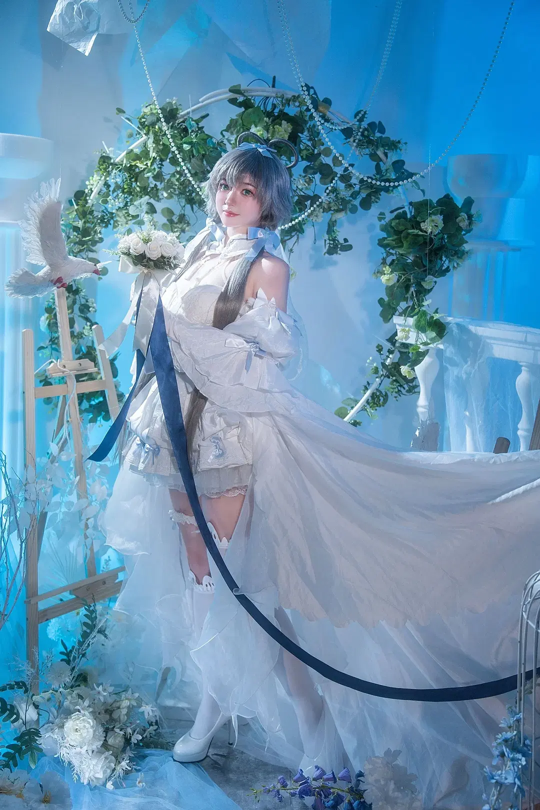 唯美写真, cosplay, 洛天依cos, 花嫁, 丝袜