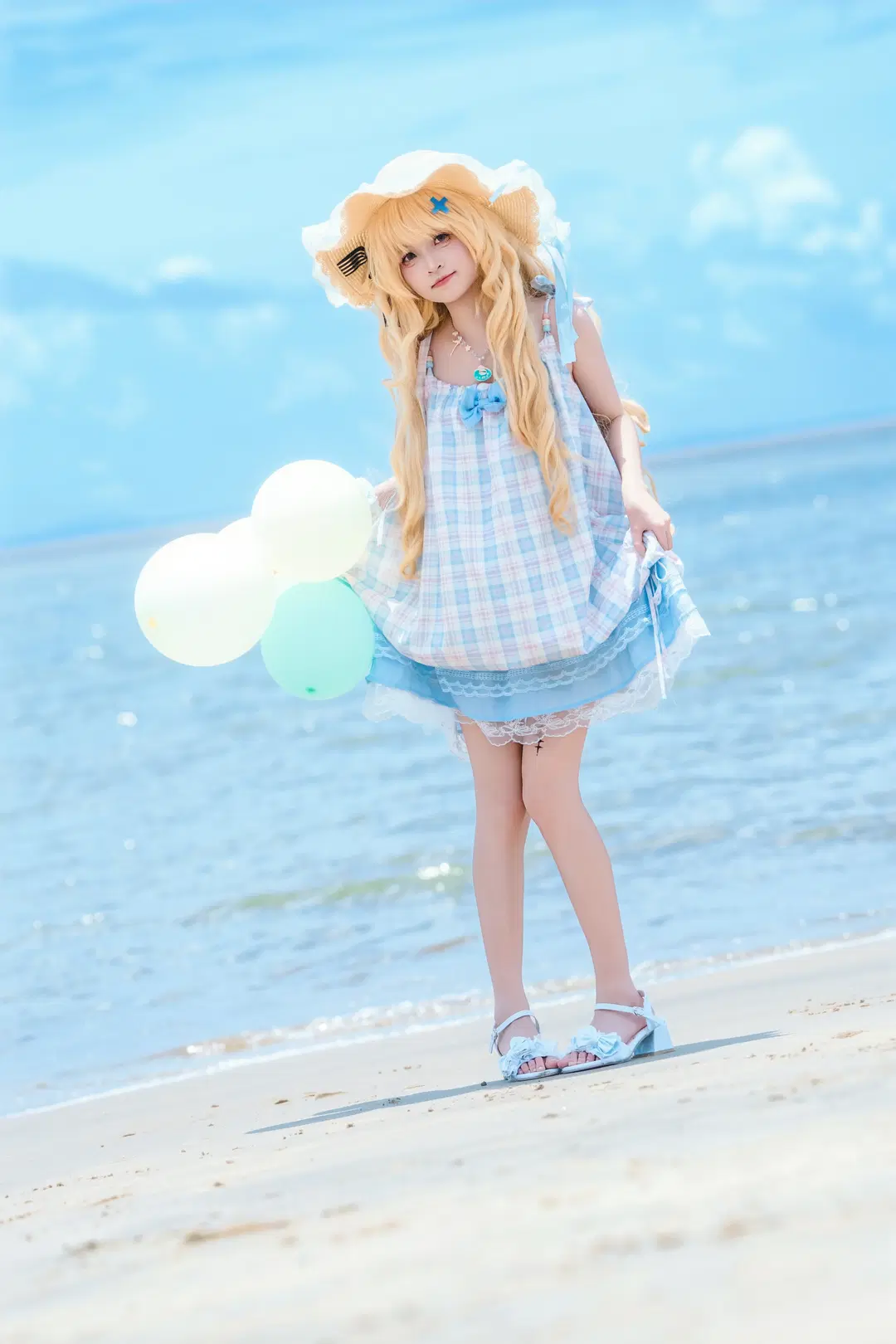 【フィービー コスプレ】鳴潮 青白ドレスの海辺のバカンス写真 - 小红帽 - 5枚目