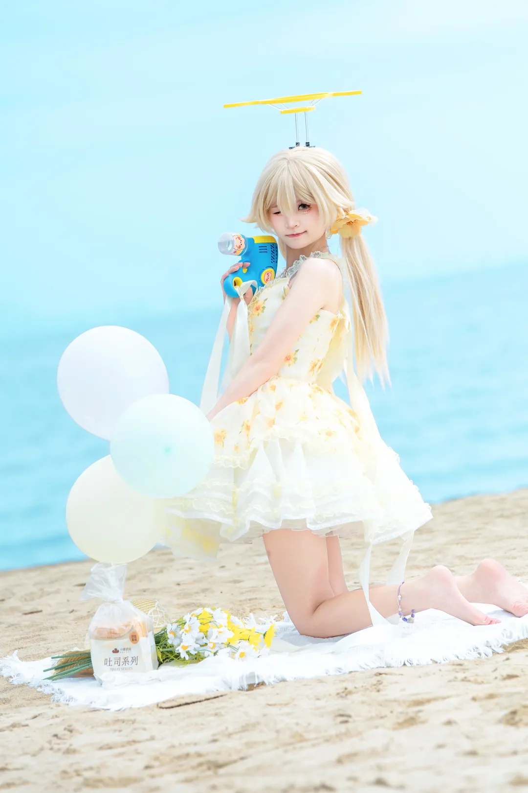 蔚蓝档案, 海边写真, 沙滩外景, 日富美cos, 夏日Cosplay - 第1张