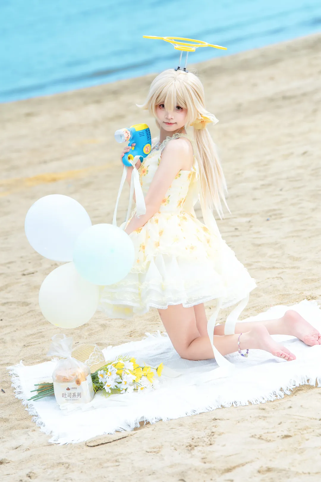 蔚蓝档案, 海边写真, 沙滩外景, 日富美cos, 夏日Cosplay