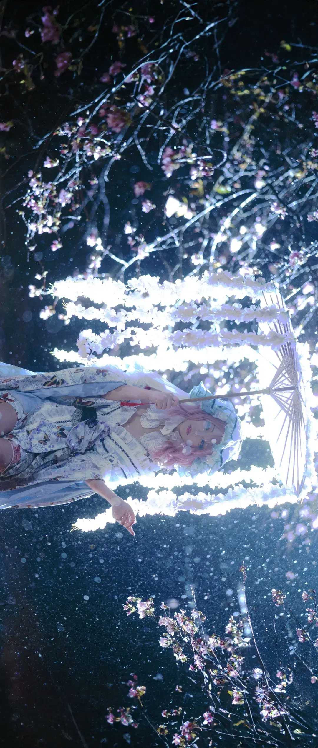 东方Project, 西行寺幽幽子cos, 东方二设, 和风洋装, 夜樱cosplay