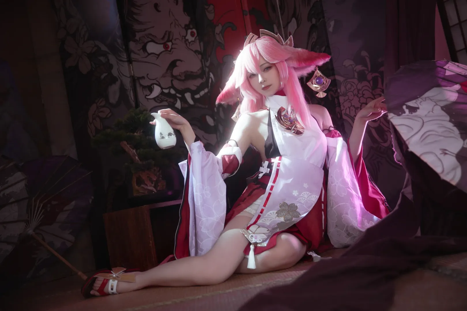 原神, 八重神子cos, 和风写真, 二次元美女, 狐耳娘 - 第2张