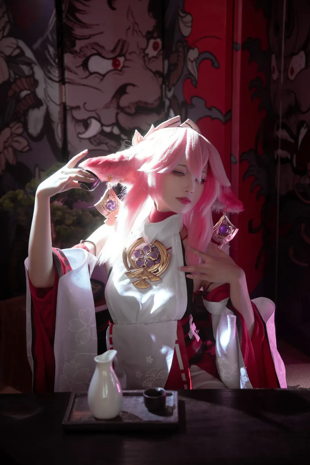 原神, 八重神子cos, 和风写真, 二次元美女, 狐耳娘 - 第3张